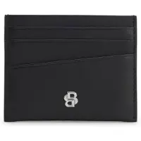 BOSS Kortholder i læder med dobbelt B-monogram
