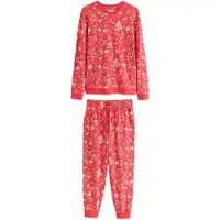 Next Pyjamas lang 'Christmas' beige / rød