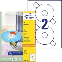 Avery CD/DVD Labels Classic Size - Hvid - 117 mm rund 200 etikette(r) (100 ark x 2) CD/DVD etiketter