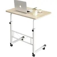 24hShop Laptopbord med hjul – højdejusterbart computerbord / arbejdsbord / sidebord