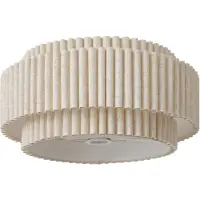 QAZQA Japandi lampeskærm beige hør 45/45/22 - Scalloped