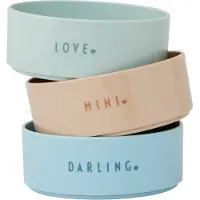 Design Letters Skålsæt - 3-pak - Favourite - Green/Blue/Beige - - OneSize - Skål
