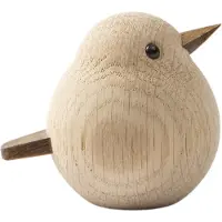 Novoform Træfigur - Mini Spurv - Ubehandlet Eg - - OneSize - Dekoration