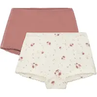 Minymo Hipsters - 2-pak - Viskose - Peach Whip m. Blomster - - 12 år (152) - Hipsters