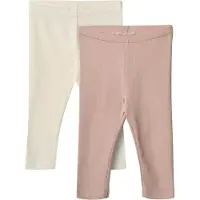 Wheat Leggings - Rib - 2-pak - Jules - Rose Powder - - 68 - Leggings
