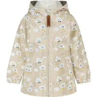 Sterntaler Regnjakke - PU - Beige m. Skyer/Farveskift - - 8 år (128) - Regnjakke