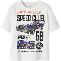 Name it Shirts 'Hot Wheels' sort / hvid