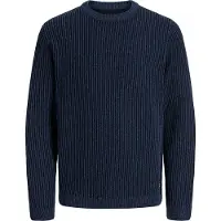 Jack & Jones Bluse - Strik - JjeDover - Sky Captain - - 16 år (176) - Bluse