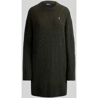 Ralph Lauren Polo Ralph Laurentil kvinder. 211B17446002 Grøn kjole i uld og kashmir (XL), Casual, Bomuld, Lange ærmer