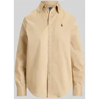 Ralph Lauren Polo Ralph Laurentil kvinder. 211A92177016 Beige Classic Fit skjorte i bomuldstwill (S), Casual, Klassisk, Lange ærmer