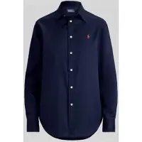 Ralph Lauren Polo Ralph Laurentil kvinder. 211A92177014 Klassisk pasform marineblå bomuldstvillskjorte (S), Casual, Lange ærmer