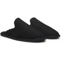 BOSS Slip-on slippers med lammeskindsfor og logo