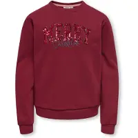 ONLY Sweatshirt - Xmas - KogWinkle - Cabernet/Merry Christm - - 9-10 år (134-140) - Sweatshirt