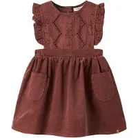 Lil´ Atelier Kjole - Corduroy - NmfOnellas - Mahogany - - 3 år (98) - Kjole
