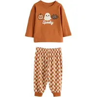 Next Nattøj 'Halloween' kit / mørkeorange / sort / hvid