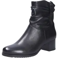 Caprice Bootie, black, made of Leather with Block heel, Size 40.5