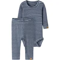 Name it Sæt - Body l/æ/Leggings - Rib - Viskose - NbMKardio - As - - 68 - Body L/Æ