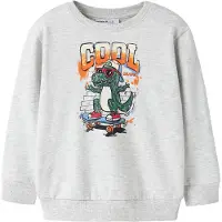 Name it Sweatshirt - NmmLorenzo - Light Grey Melange - - 2 år (92) - Sweatshirt