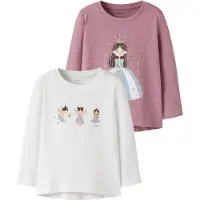Name it Bluser - 2-pak - NmfVix - Lilas/Bright White Faries - - 2 år (92) - Bluse