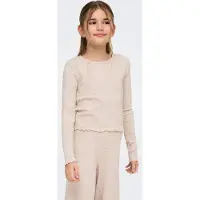 Kids Only Bluse - Rib - KogNella - Pumice Stone/Melange - - 5-6 år (110-116) - Bluse