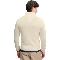 Superdry Superdrytil mænd. M6110764A Sweater med kort lynlås Cotton Half creme-hvid (L), Casual, Bomuld