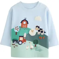 Next Shirts lyseblå / pastelgrøn / sort
