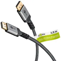 Goobay DisplayPort Plus 2.0/2.1 - Skærmkabel - 2m - Grå