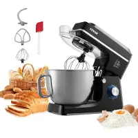 Vevor standmixer, 8,3 QT dejmixer, 1400 W 6+ hastigheder, vippehoved, skål i rustfrit stål, dejkrog, piskeris, fladt piskeris, skraber, standmixer til bagning og blanding, sort