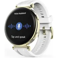 Hama 7000 - 43 mm - guld-zink legering - smart ur med rem - silikone - hvid - display 1.32 - Bluetooth - 46 g