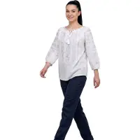 Rody’s forever Dirdnl-bluse 'Damenbluse AU26 weiß/silber marimea S' hvid