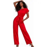 BIBI SAKALIEVA Jumpsuit 'Red Wide-Leg Jumpsuit' kirsebærsrød