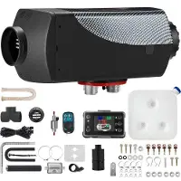 Vevor 12V 5-8KW Diesel Luftvarmer med LCD-afbryder, Dieselvarmer med fjernbetjening og andet tilbehørssæt, 12V 8KW Parkeringsvarmer