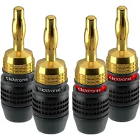 ClickTronic 52546, Banana plug, Sort, Guld, Hanstik, Lige, Acrylonitrilbutadienstyren, Polyvinylchlorid (PVC), Guld