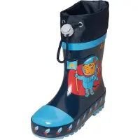 Playshoes Gummistøvler 'Die Maus Weltraum' marin / lyseblå / orange / rustrød