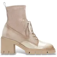 Hispanitas Hispanitastil kvinder. HI254281 Beige cremefarvet læderstøvletter Zurich (40), 5-8 cm, Blonder, Lynlås, Casual