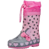 Playshoes Gummistøvler 'Katze' pastelgrøn / lyserød