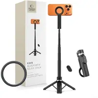 Tech-Protect L11S 2-i-1 MagSafe-selfiestang med stativ og Bluetooth-fjernbetjening - sort