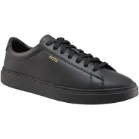 BOSS BOSStil mænd. 50552853 Kieran Tenn sorte lædersneakers (44), Fast, Blonder, Casual