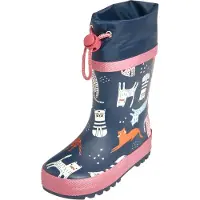 Playshoes Gummistøvler 'Katzen' marin / orange / eosin / offwhite