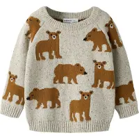 Name it Bluse - Strik - NmmOla - Peyote Melange - - 2 år (92) - Bluse