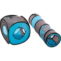 Zooplus Exclusive Kattetunnel Connect 2i1 - 4 sæt (4 tunneler + 4 terninger)