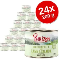Purizon Økonomipakke: 24 x 200 g Adult - Kyllingefilet & Laks + Lam