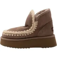 Mou Moutil kvinder. MU.FW681000A Ankelstøvler i læder Mini Eskimo Platform brun (37), 8-10, Ingen, Casual, Grå, Gråt