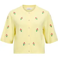 Object Cardigan 'OBJThess' lysegul / gran / lyserød / mørkerød