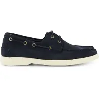 BOSS BOSStil mænd. 50563130 Navy-bådsko i kontrastfarvet ruskind (43), Fast, Blonder, Casual, Blå