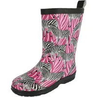 Beck Gummistøvler 'Zebra' lyserød / mørk pink / sort / hvid