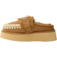 Mou Pantoletter lysebeige / cognac