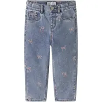 Name it Jeans - NmfBella - Medium Blue Denim/BOW - - 3 år (98) - Jeans