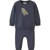 Name it Sweatsæt - NbmVonne - Ombre Blue/Dino - - 1 år (80) - Sweatsæt