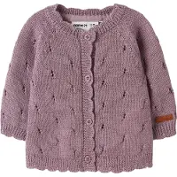 Name it Cardigan - Uld - Hulmønster - NbfWrilla - Toadstool - - 74 - Cardigan